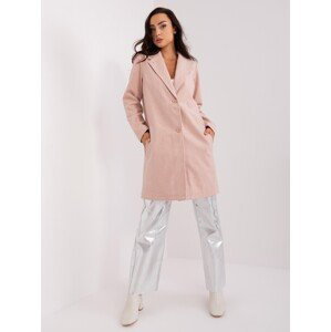 Světle růžový dámský kabát s podšívkou