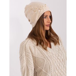 Béžová pletená dámská čepice
