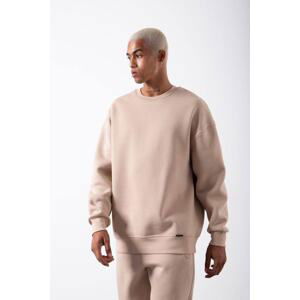 XHAN Beige Organic Cotton Oversized Sweatshirt