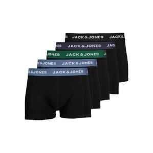 5PACK pánské boxerky Jack and Jones černé