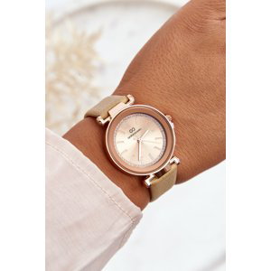 Klasické dámské kožené hodinky Giorgio&Dario Beige