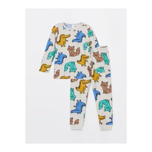 LC Waikiki Crew Neck Long Sleeve Patterned Baby Boy Pajamas Set