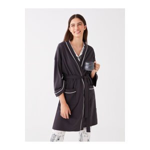 LC Waikiki Women's Shawl Collar Plain Dressing Gown