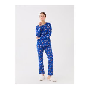 LC Waikiki Women's Crew Neck Disney Printed Long Sleeve Pajamas Set