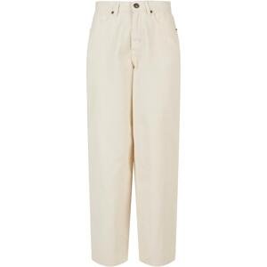 Dámské manšestrové kalhoty 90´S s vysokým pasem, bílé pískové