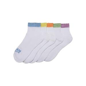 Barevné krajkové manžetové ponožky 5-balení letní barvy
