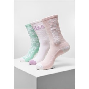 Nekonečné ponožky 3-balení bílá/lightrose/mint