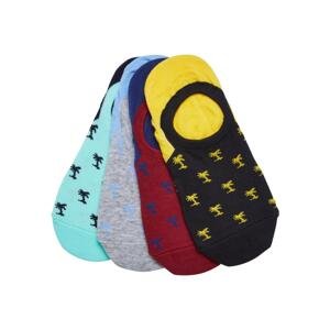 Ponožky Reccyled Yarn Invisbile Palmtree Socks 4-balení vícebarevné
