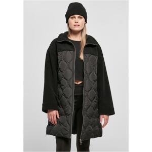Dámský oversized Sherpa Quilted Coat černý