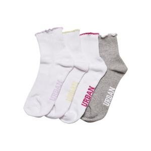 Vícebarevné holčičí ponožky s malým okrajem 4-balení vícebarevné