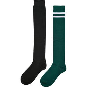 Dámské vysokoškolské ponožky 2-balení černá/jaspisová
