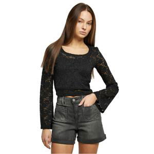 Dámská Cropped Lace Longsleeve černá