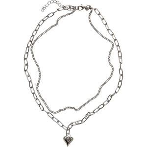 Stříbrný náhrdelník s vrstvením ikon srdce