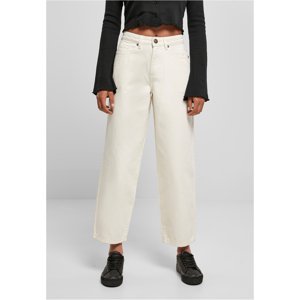 Dámské džínové kalhoty s vysokým pasem a širokými nohavicemi whitesand