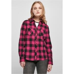 Ladies Turnup Checked Flanell Shirt wildviolet/black