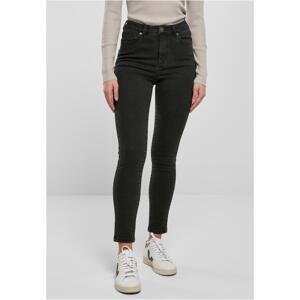 Dámské organické Skinny Jeans s vysokým pasem - černé