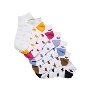 Ponožky do tenisek z recyklované příze Heart 7-Pack multicolor