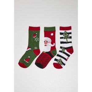 Vánoční ponožky Stripe Santa - 3-Pack multicolor