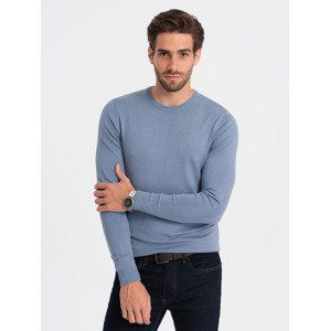 Ombre Classic men's sweater with round neckline - light blue
