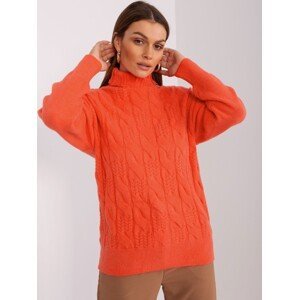 Oranžový dámský pletený svetr