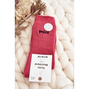 Dámské teplé ponožky s růžovým nápisem