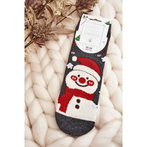 Dámské vánoční ponožky se sněhulákem šedou