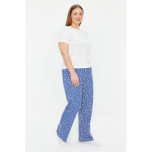 Trendyol Curve Navy Blue Striped Knitted Pajama Bottoms