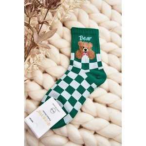 Vzorované dámské Ponožky S Medvídkem, Zelené
