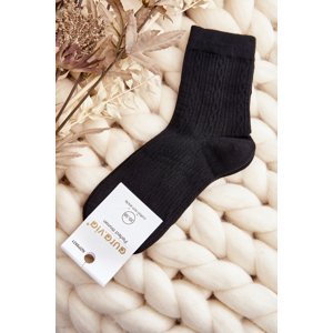Dámské embosované ponožky černé