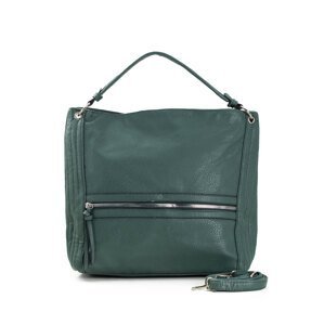 Tmavě zelená nákupní taška se zapínáním na zip vpředu