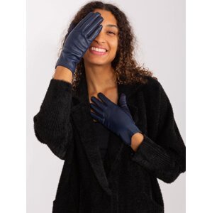 Tmavě modré elegantní rukavice s eko kůží