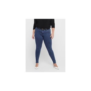 Modré push up skinny fit džíny ONLY CARMAKOMA Thunder - Dámské