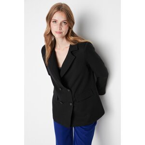 Trendyol Black Regular Lined Buttoned Woven Blazer Jacket