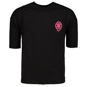 Trendyol Men's Black Oversize/Wide-Fit Geometric Print 100% Cotton T-Shirt