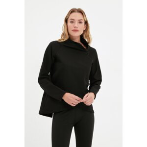 Trendyol Black Zipper Detailed High Neck Sports Sweatshirt