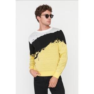 Trendyol Yellow Men's Crew Neck Slim Fit Knitwear Sweater