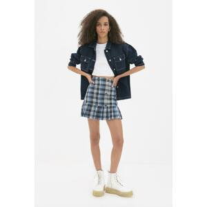 Trendyol Light Blue Plaid Skirt