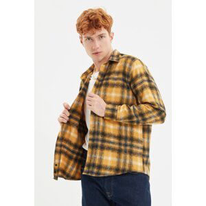 Trendyol Mustard Men's Lumberjack Regular Fit Shirt Shirt