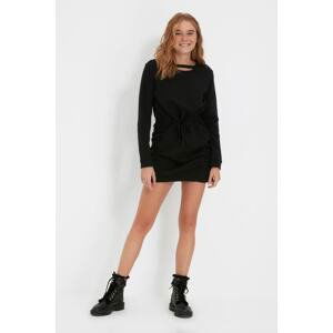 Trendyol Black Collar Detailed Sharon Sweatshirt Dress