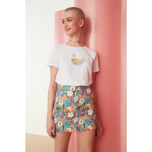 Trendyol Multicolored Floral Patterned Mini Length Woven Skirt
