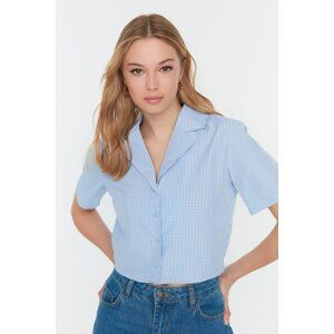 Trendyol Blue Crop Shirt