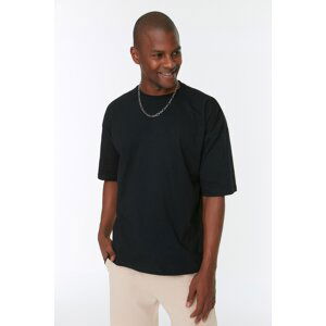 Trendyol Black Men's Basic 100% Cotton Crew Neck Oversize/Wide Cut Short Sleeve T-Shirt