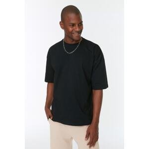 Trendyol Men's Black Oversize/Wide-Fit Basic 100% Cotton T-Shirt