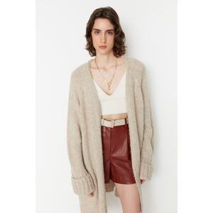 Trendyol Stone Wide Fit Měkký texturovaný pletený svetr