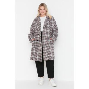 Trendyol Curve Multicolored Button and Pocket Detailed Oversize Cashmere Coat
