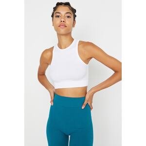 Trendyol White Seamless/Seamless Ribbed and Lightly Supported/Shaping Sports Bra