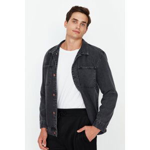 Trendyol Men's Anthracite Regular Fit Double Pocket Denim Jeans Jacket