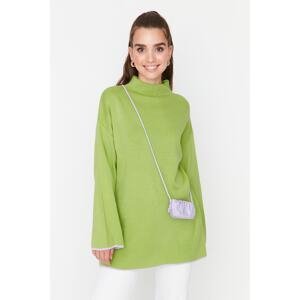 Trendyol Green Stand Collar Spanish Sleeve Knitwear Sweater