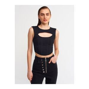 Dilvin 30106 Windowed Corset Top-black