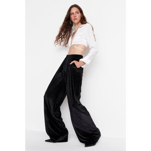 Trendyol Limited Edition Black Velvet Trousers